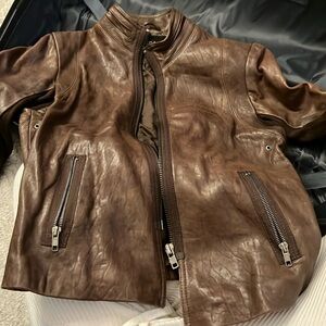 Veda brown leather jacket
